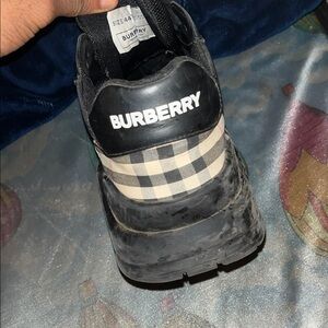 Burberry Black and Cream Check Sneakers